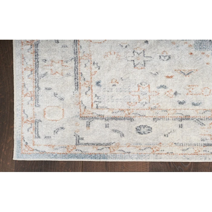 Nourison Astra Machine Washable Light Blue ASW11 2 ft. X 6 ft. Rectangle Rug
