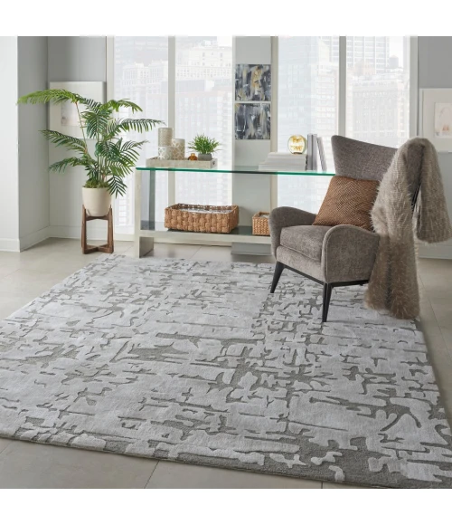 Nourison Symmetry Area Rug SMM03-Ivory/Taupe