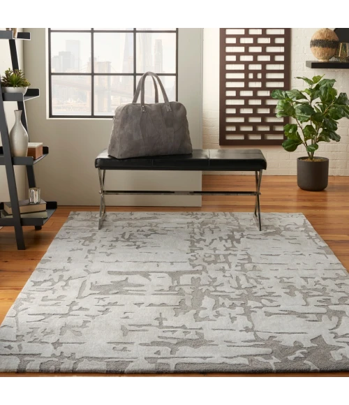 Nourison Symmetry Area Rug SMM03-Ivory/Taupe
