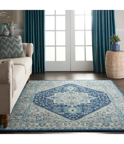 Nourison Tranquil Area Rug TRA06-Ivory/Navy