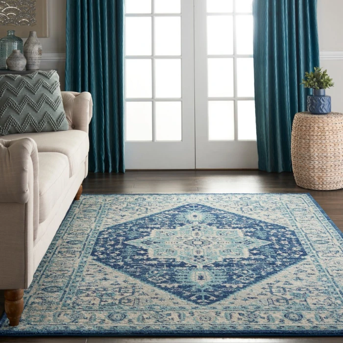 Nourison Tranquil Area Rug TRA06-Ivory/Navy