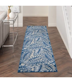 Nourison Home Aloha ALH18 Ivory/Navy 2 ft. 3 in. X 10 ft. Area Rug