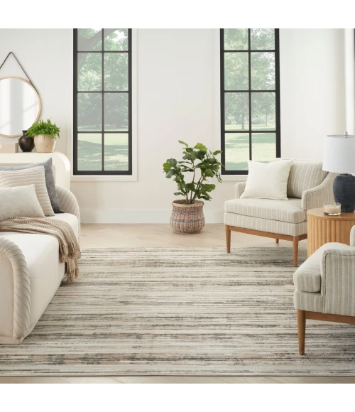Nourison Serenity Home Ivory Beige SRH03 6 ft. X 9 ft. Rect. Rug