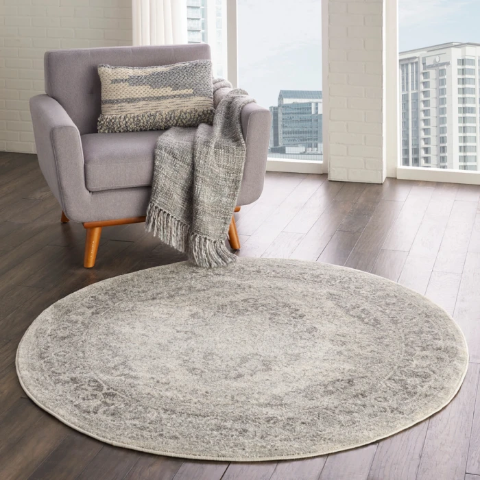 Nourison Tranquil Area Rug TRA05 Ivory/Grey