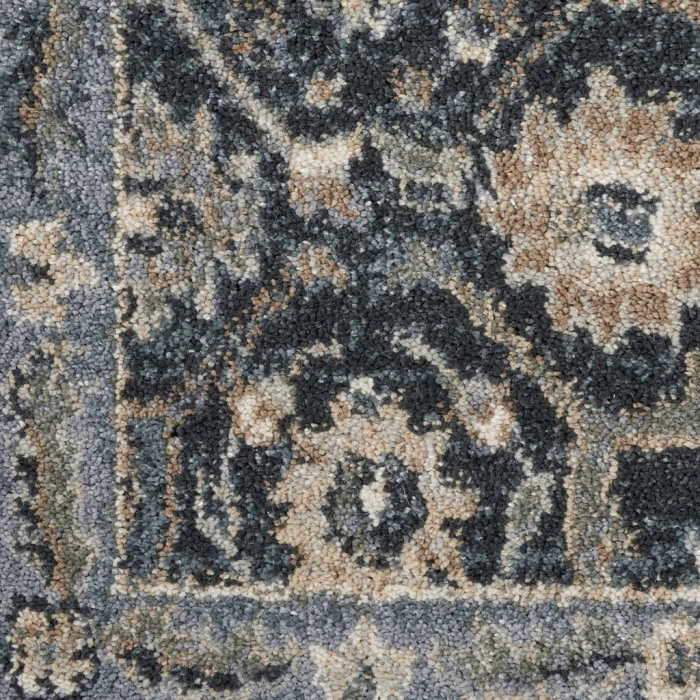 kathy ireland Home Moroccan Celebration Runner Area Rug KI385-Navy