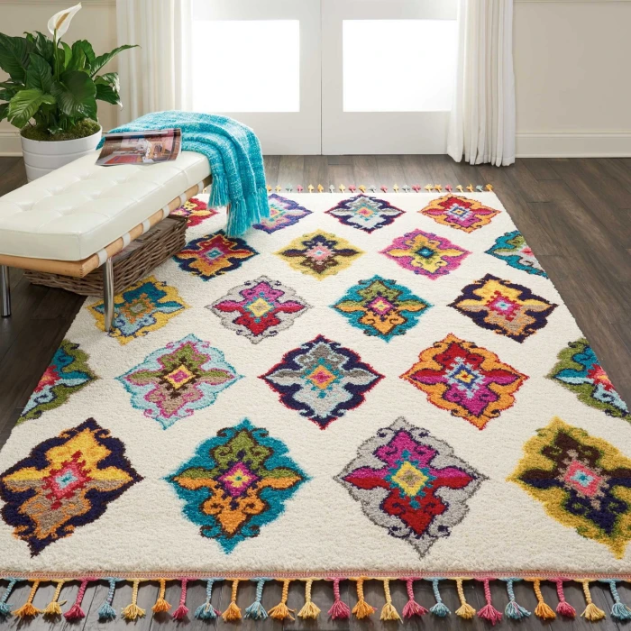 Nourison Home Nomad White NMD06 6ft.7in. x 9ft.6in. Rect. Rug