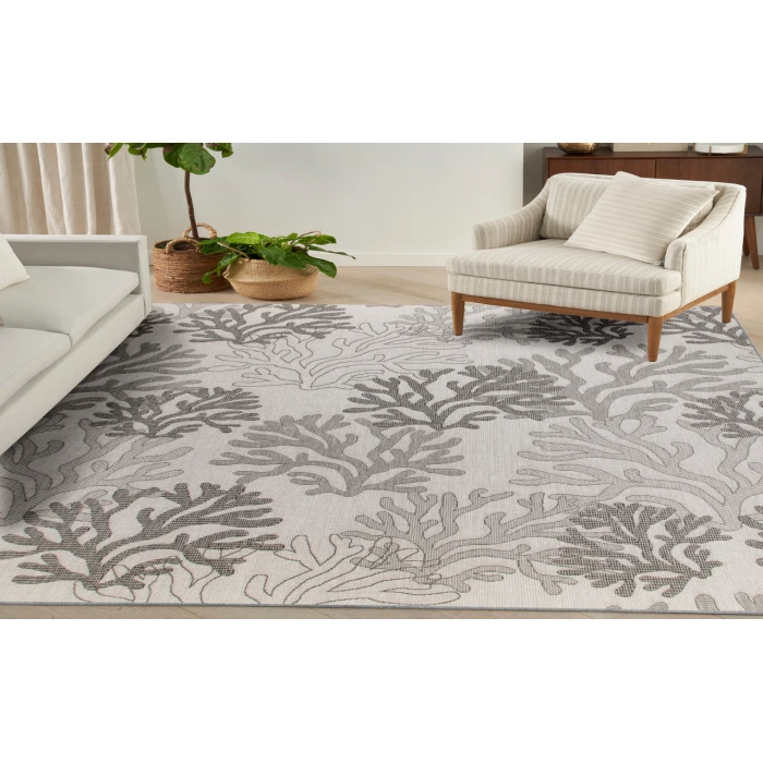 Nourison Garden Oasis Grey GOA05 8 ft. X 10 ft. Rectangle Rug