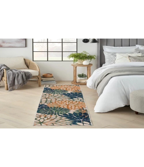 Nourison Aloha Blue Green ALH05 2 ft. 3 in. X 8 ft. Rectangle Rug