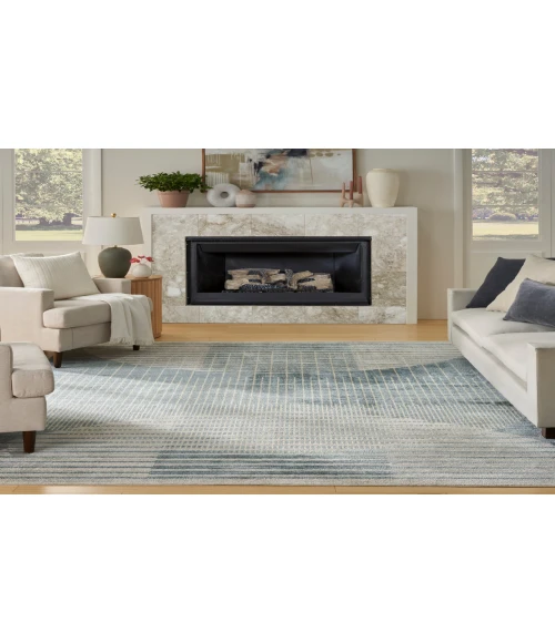 Nourison Astra Machine Washable Blue ASW03 9 ft. X 12 ft. Rectangle Rug