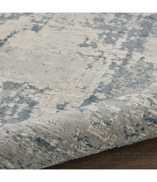 Nourison Rustic Textures Area Rug RUS10 Ivory Blue 7'10" Round