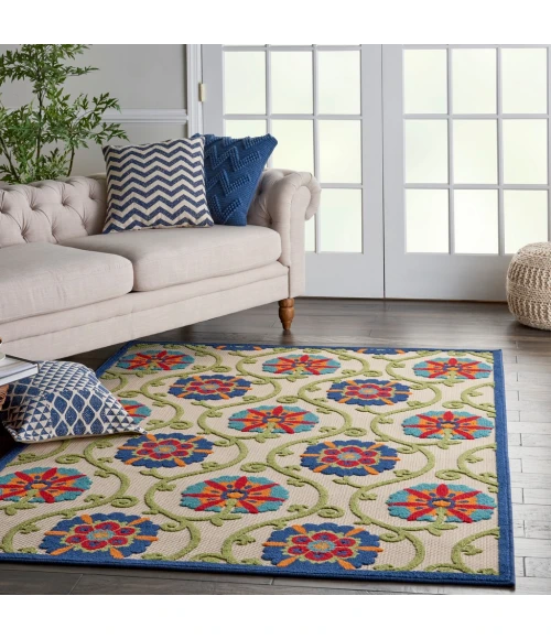 Nourison Aloha Area Rug ALH19-Blue/Multicolor