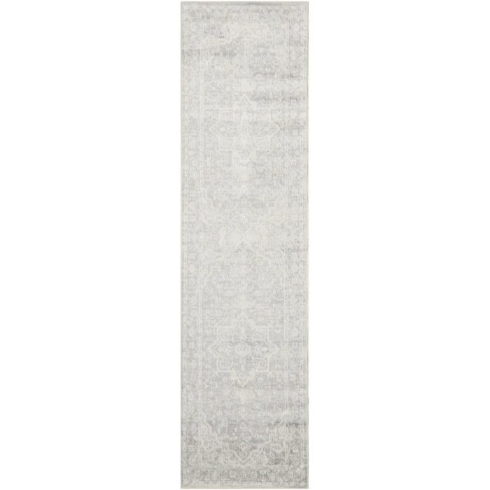 Nourison Astra Machine Washable Grey ASW12 2 ft. 2 in. X 8 ft. Rect. Rug