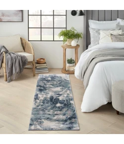 Nourison Home American Manor AMR03 Blue Ivory 2 ft. 2 in. X 7 ft. 6 in. Area Rug
