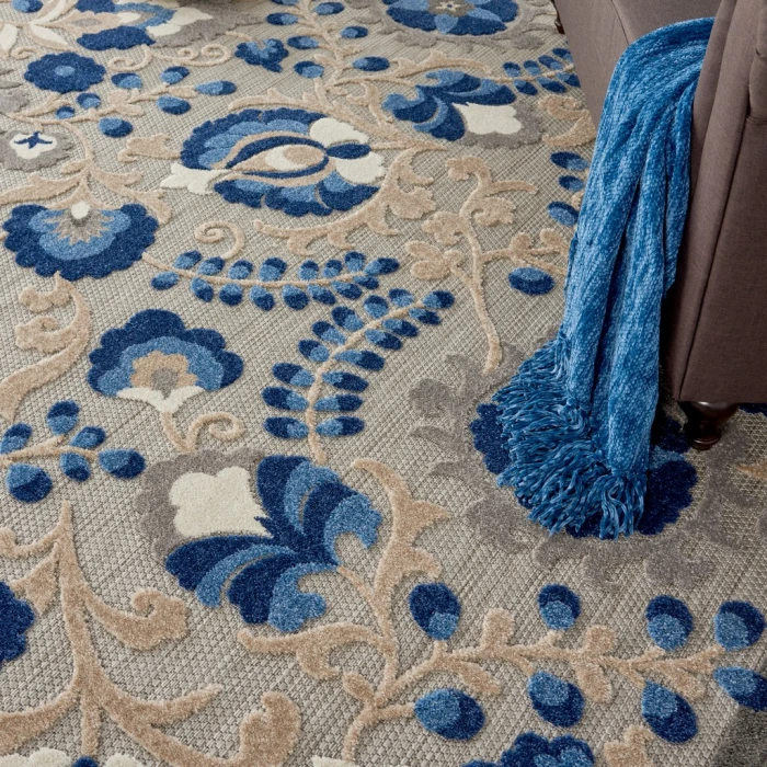 Nourison Aloha Area Rug ALH17-Natural/Blue