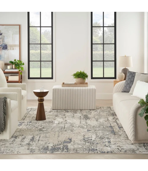 Nourison Quarry Ivory Blue Grey QUA01 4 ft. X 6 ft. Rect. Rug