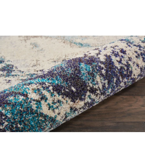 Nourison Celestial Area Rug CES02-Ivory/Teal Blue