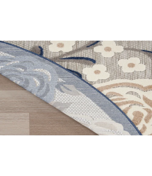 Nourison Aloha Blue Grey ALH32 7’10” Round Rug