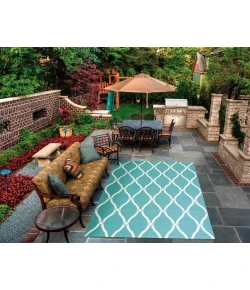 Nourison Home & Garden RS089 Aqua 10 ft. X 13 ft. Area Rug