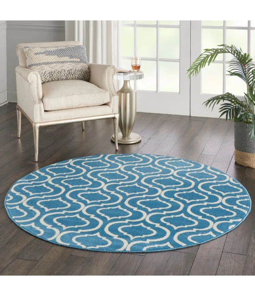 Nourison Jubilant Round Area Rug JUB19-Blue