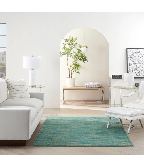 Nourison Essentials Blue Green Area Rug NRE01-Blue Green