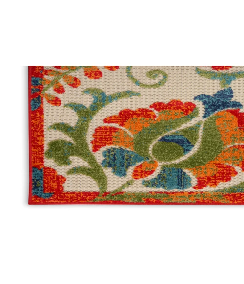 Nourison Aloha Red Multicolor ALH17 9 ft. X 12 ft. Rectangle Rug