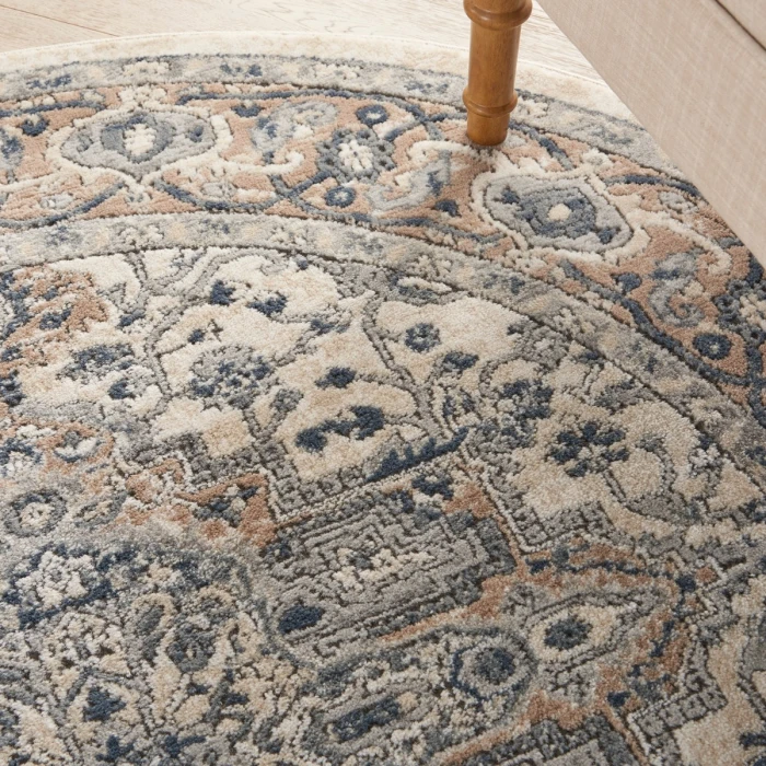 Nourison Quarry Ivory Grey QUA05 4 ft. X Round Rug