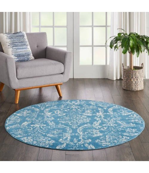 Nourison Jubilant Round Area Rug JUB09-Blue