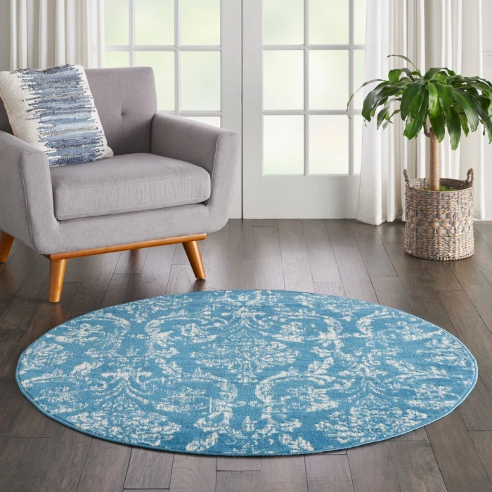 Nourison Jubilant Round Area Rug JUB09-Blue