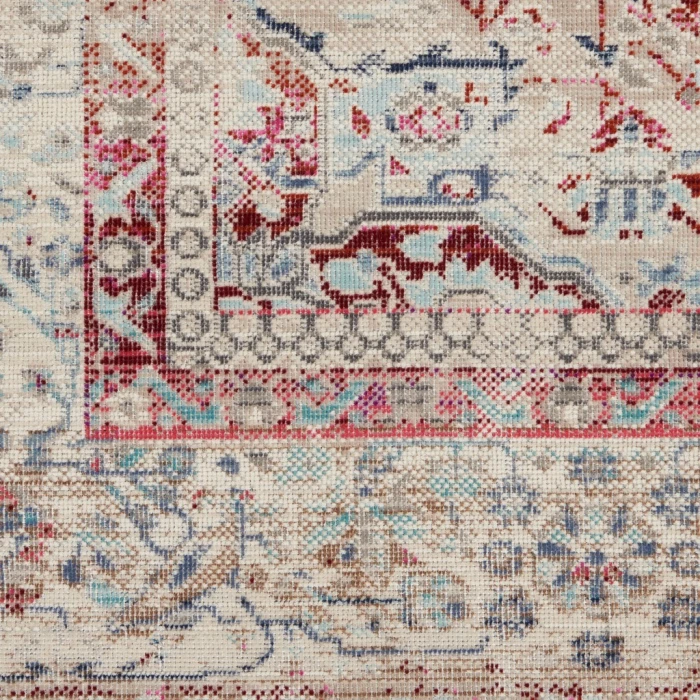 Nourison Vintage Kashan Area Rug VKA07-Red/Ivory
