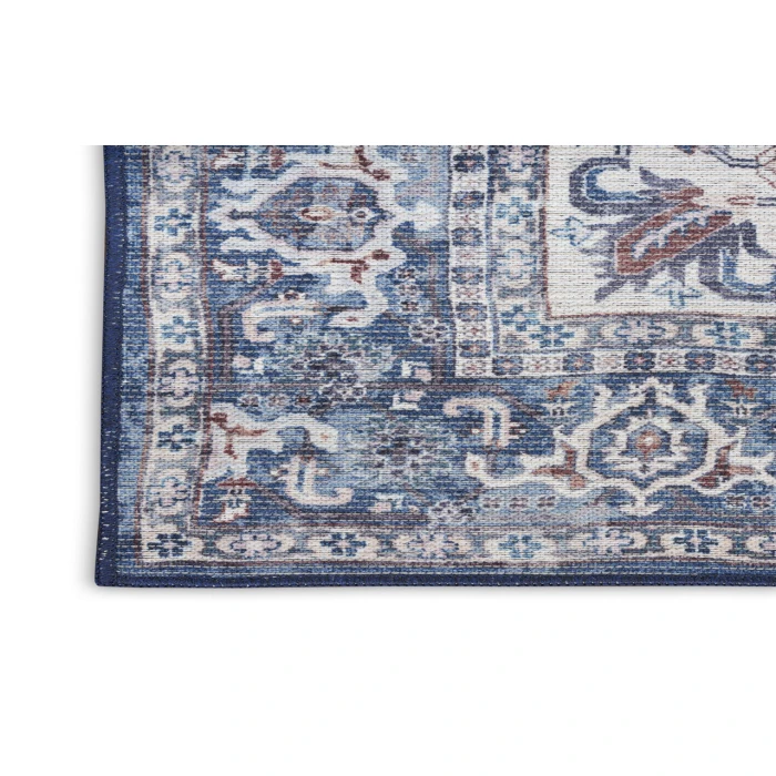 Nicole Curtis Machine Washable Series 1 Navy Ivory SR104 10 ft. X 14 ft. Rectangle Rug