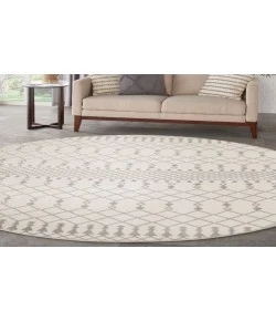 Nourison Home Astra Machine Washable ASW10 Ivory 5 ft. 3 in. Round Area Rug