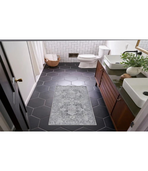 Nicole Curtis Machine Washable Series 1 Ivory Grey SR101 3 ft. X 5 ft. Rectangle Rug