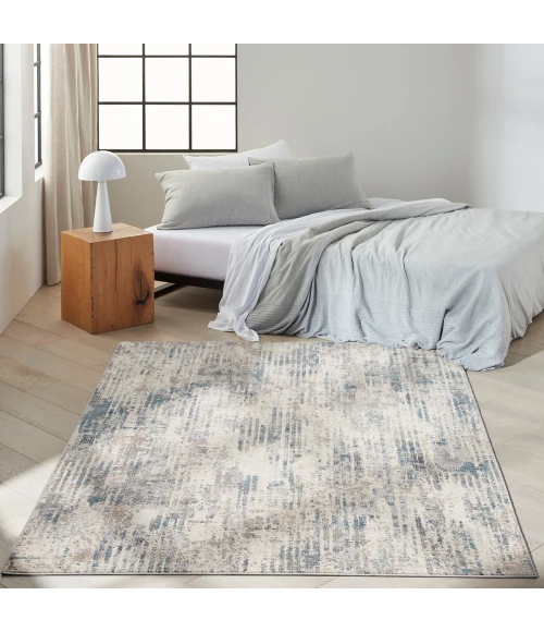 Calvin Klein Infinity Area Rug IFN04 Ivory Grey Blue