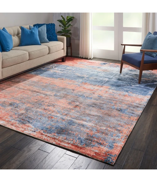 kathy ireland Home Safari Dreams Area Rug KI374-Blue/Brick