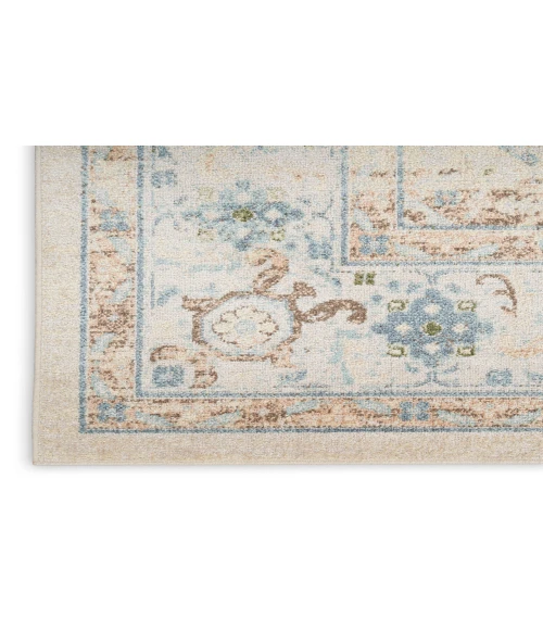 Nourison Astra Machine Washable Ivory Blue ASW13 5 ft. 3 in. X 7 ft. Rectangle Rug