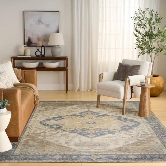 Nourison Vintage Washables Blue Green VWS13 9 ft. 10 in. X 13 ft. 2 in. Rect. Rug