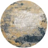 Nourison Home Twilight TWI22 Navy Gold 8 ft. Round Area Rug