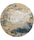 Nourison Twilight Round Area Rug TWI22 Navy Gold 8' Round