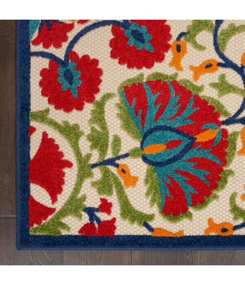 Nourison Aloha Area Rug ALH20 Red/Multicolor 5'3" x 7'5"