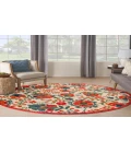 Nourison Aloha Red Multicolor ALH17 5 ft. 3 in. Round Rug