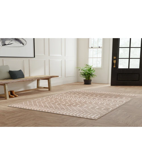 Nourison Astra Machine Washable Taupe ASW10 5 ft. 3 in. X 7 ft. Rectangle Rug