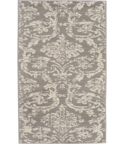 Nourison Jubilant Grey JUB09 2 ft. X 6 ft. Rectangle Rug
