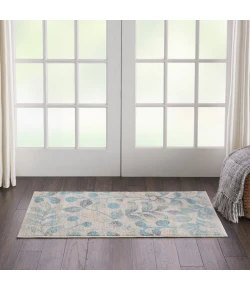 Nourison Home Tranquil TRA03 Ivory/Turquoise 2 ft. X 4 ft. Area Rug