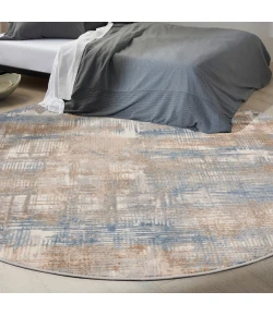 Calvin Klein CK950 Rush CK951 Blue Beige 8 ft. Round Area Rug