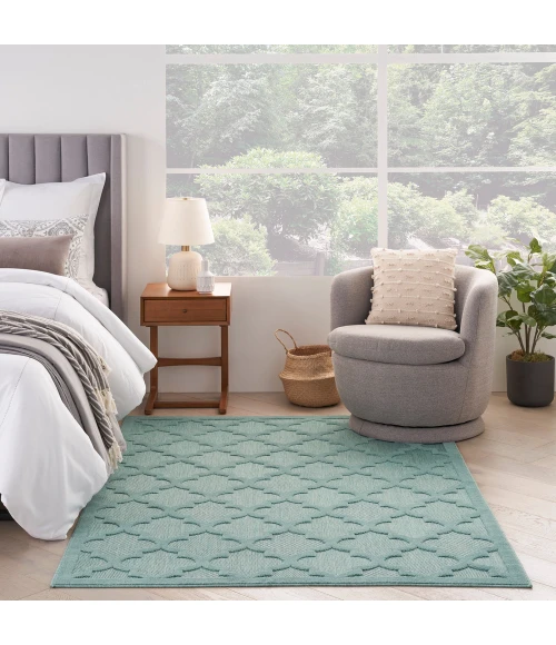 Nourison Easy Care Area Rug NES01 Aqua/Teal