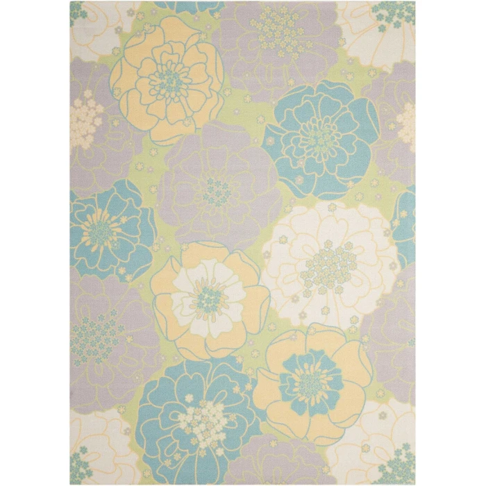 Nourison Home & Garden Green RS021 5ft. 3in. x 7ft. 5in. Rect. Rug