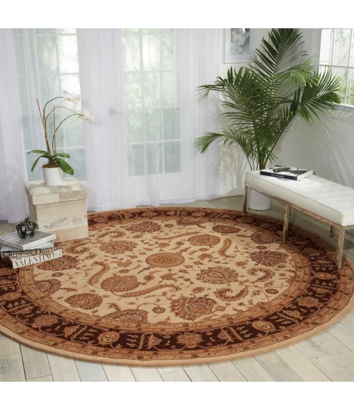 Nourison Home Heritage Hall Brown HE19 9ft. x Round Round Rug
