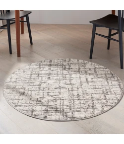 Calvin Klein CK950 Rush CK952 Ivory Grey 4 ft. Round Area Rug