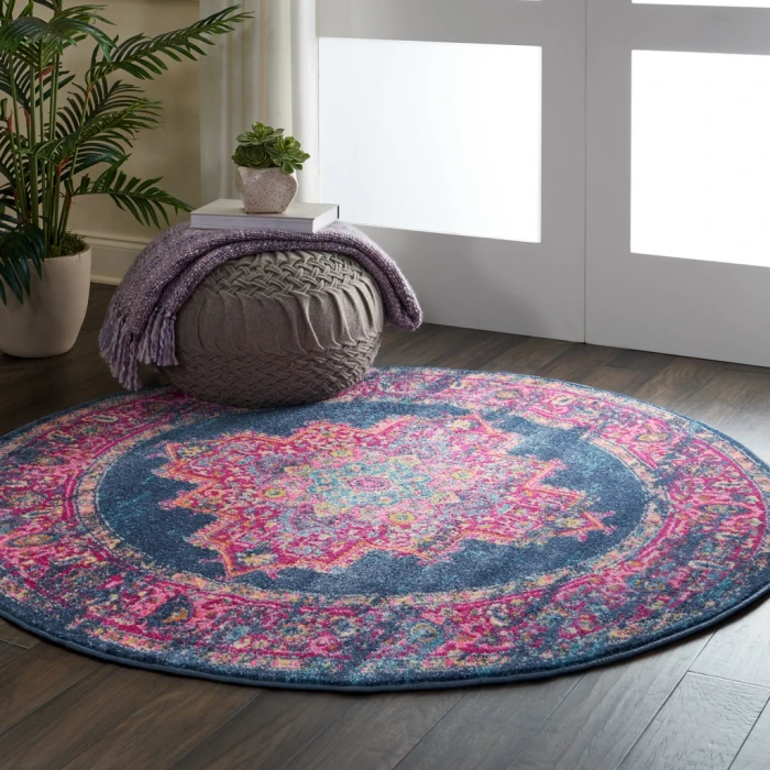 Nourison Passion Round Area Rug PSN03-Blue