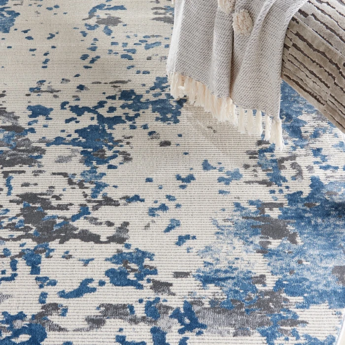 Nourison Rustic Textures Area Rug RUS08 Grey/Blue 7'10" Round